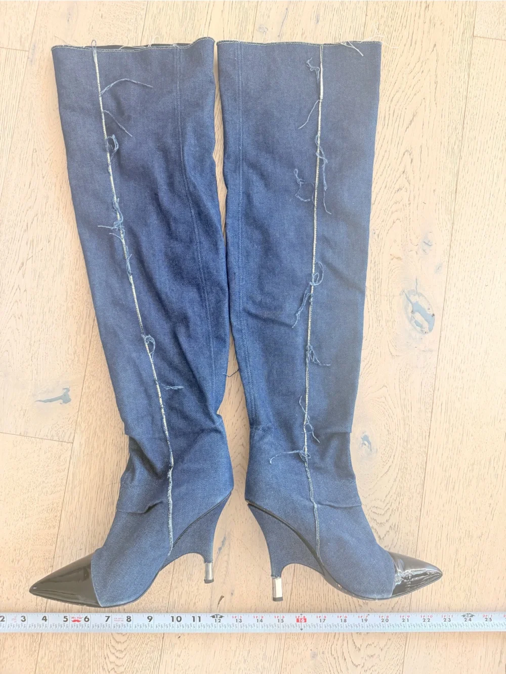 Giuseppe Zanotti Harper Denim Over-the-Knee Boots EU 37.5